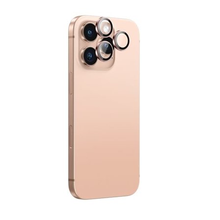 AmazingThing AR aluminium 3 linsglas med kameralinsram för iPhone 16 Pro / 16 Pro Max - Rose Gold