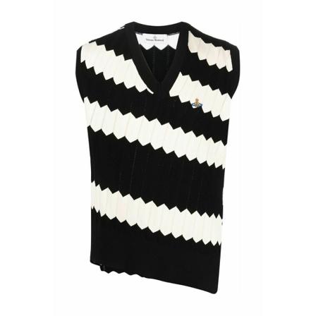 Vivienne Westwood Sleeveless Strik Hvid, Herre Slipover