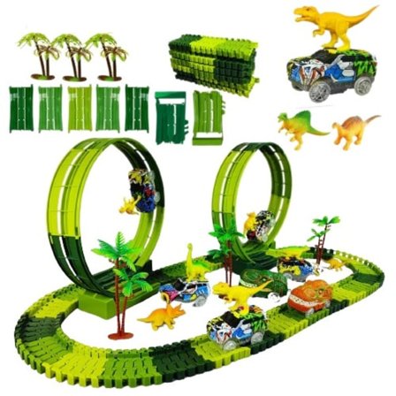 Klatring Dinosaur Bane Legetøj Sæt 139 dele Dinosaur World Road Race-Flexible Track Legesæt Dinosaur Bil Legetøj