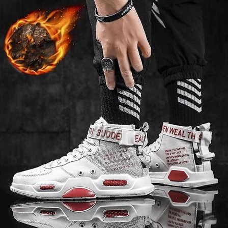 High Top Fashion lädersneakers för män ( set 2)