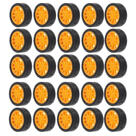 25 kpl Autolelujen pyörät DIY Lasten auton kokoamispyörät Pienet auton pyörät Lelu kuorma-auton pyörät[D]