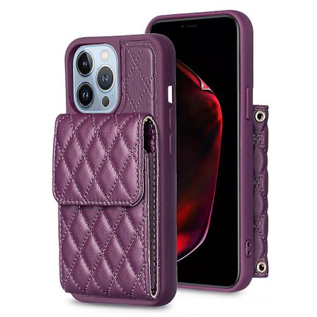 Bf22-stil för Iphone 13 Pro Kickstand Cover Pu Läderbelagd TPU-kortplatser Phone case