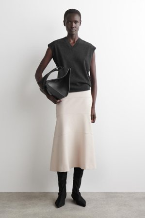 COS Frauen Midirock In A-Linie in Beige