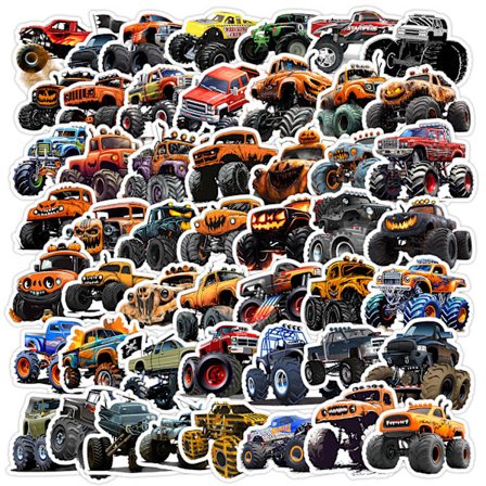 50 KPL Monster Truck Graffiti -tarrat | Vedenpitävät kuppeihin, puhelimiin, autoihin