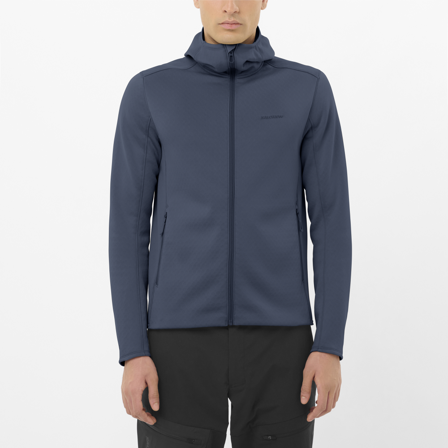 Salomon - Midlayers Outline Warm Fleece Hd M - Blue Nights
