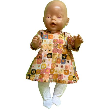 Gul/rosa mönstrat set till Baby Born, dockkläder