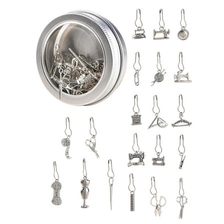 21 st Vintage Stickmarkör Brosch Nål Charm Dekoration Virkning Låsande Sömmar Markör Säkerhetsnål för Vävning Stickning