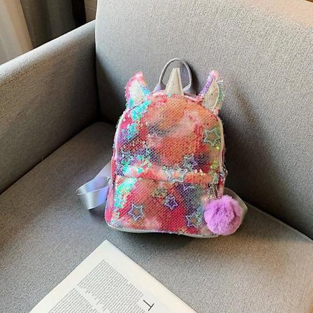 Pige Sequin Rygsæk, Enhjørning Rygsæk Pige Sequin Skole Taske Til Piger, Mode Og Holdbar Rejse Rygsæk Til Børn, Piger