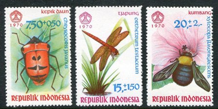 Indonesien - insekter - Postfrisk sæt af 3