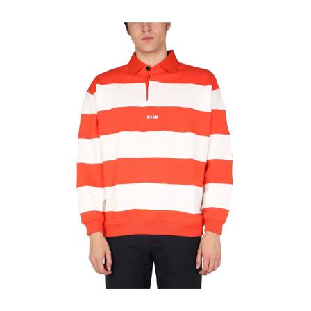 Msgm Sweatshirt With Micro Logo Rød, Herre Sweatshirts