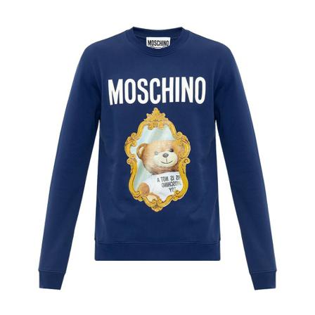 Moschino - Tröjor - Blå - Herr - Storlek: M, Herr, Storlek: M