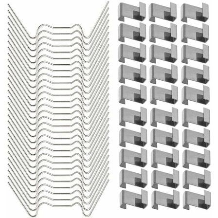 Rustfrit stål drivhus glas vindues fastgørelsesklips (50 W-trådsklips til drivhusglas og 50 Z-overlapningsklips til drivhusglas)