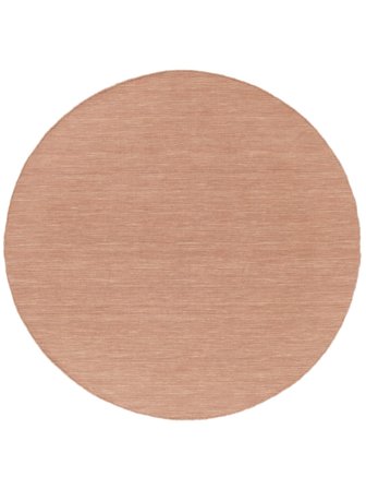 Einfarbig Handloom Flat Teppich - Terrakotta Ø 200 Wolle, Im Modernen Stil
