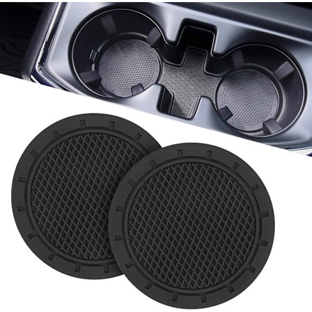 Bil Kopholder Brikke, 2.75 tommer, 2 stk. Universal Anti-Slip Stødsikre Bil Brikker (Sort)