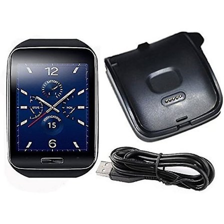 Samsung Galaxy Gear S Sm-r750 älykellolaturi USB-latauskaapeli, latausjohto, telakka, datan synkronointi, musta