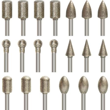 20-pack diamantsliparset, graveringsbits med 3 mm (1/8 tum) skaft, för roterande verktygsslipning, polering, DIY-gravering, borrning