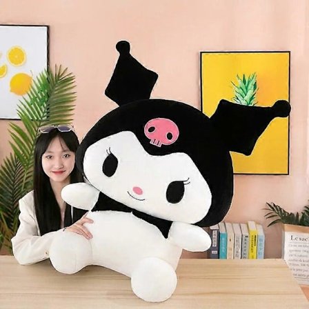 Kuromi My Melody Plysjleketøy 75cm Stor Kawaii Søt Tegneserie Plysj Fylt Dukke Supermyk Sovende Pute Bursdagsgave