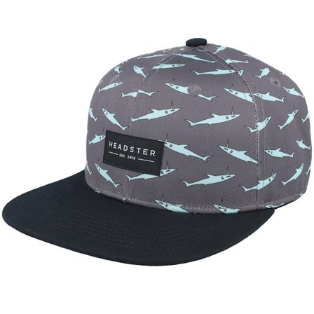 Headster - Grå snapback Keps - Kids Narwhal Deep Charcoal Snapback @ Hatstore