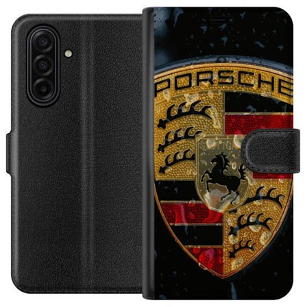 Kompatibelt Plånboksfodral till Samsung Samsung Galaxy A17 5G Porsche logotyp affisch lyxbilsmärke vapen skåpbilsemblem Stuttgart klassisk retrodes