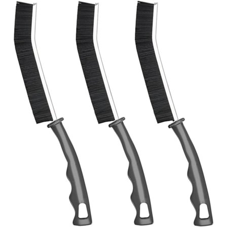 Stiv børste for rengjøring av sprekker, UK 3-delt rengjøringsbørstesett for baderomsfliser, rengjøringsverktøy for spor.