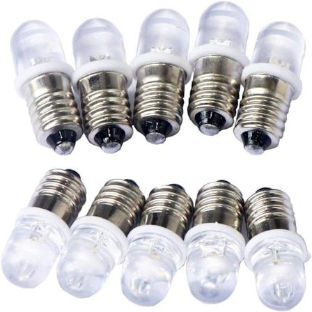 10 stk E10 12V LED-spotlamper Varmhvit-FA-
