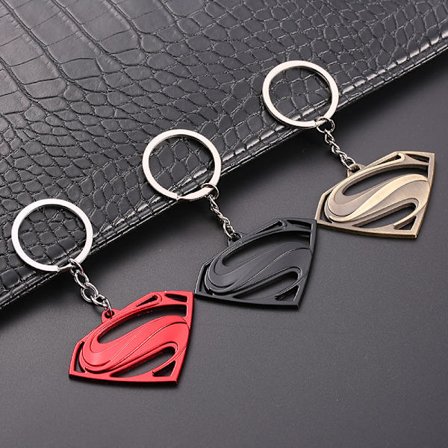 3 stk Superman Logo Metall Nøkkelring