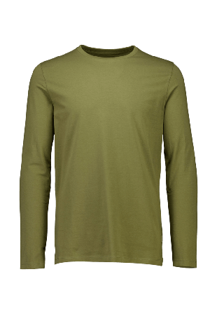 Lindbergh Basic O-Neck Stretch Tee L/S Kavajer Herr Grön XXL