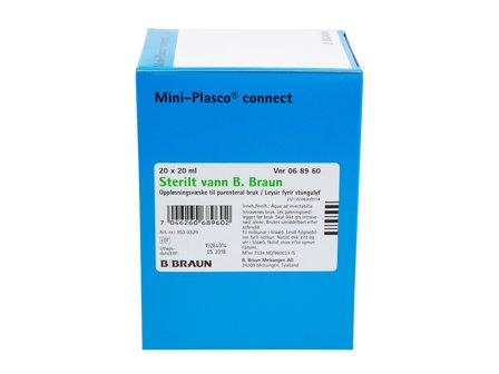 B. Braun Sterilt vann (til injeksjon), 20 x 20 ml