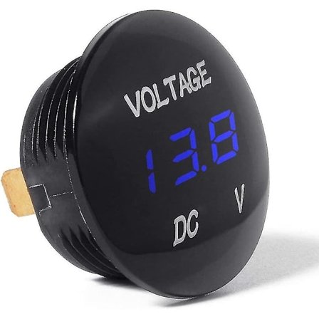 Vedenkestävä Volttimittari LED-näytöllä 12v-24v (sininen)