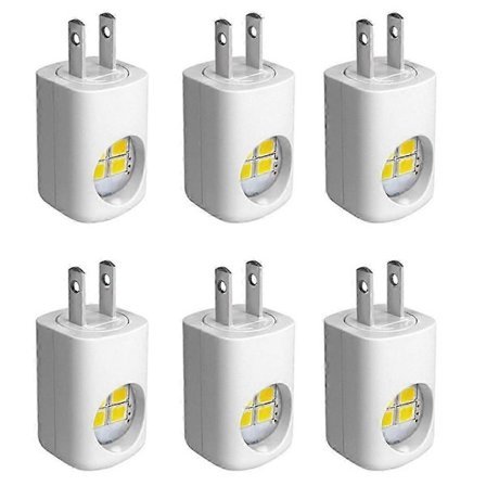 Hämärästä aamunkoittoon yövalo LED pistoke 6 kpl