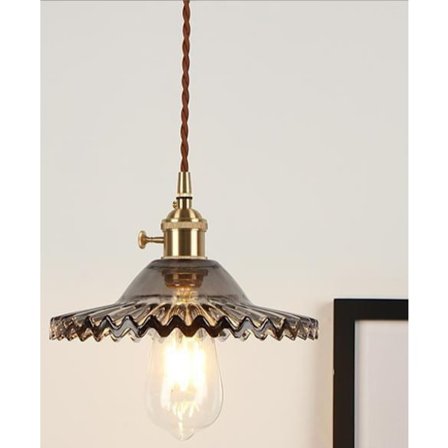 Ravfarvet Glas Vintage E27 Pendellampe med Industrielt Look [YDE]