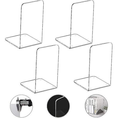 Bogstøtter, Plastik Akryl Bogstøtter Par Organizer Bogreol Dekoration Dekorativ