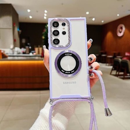 For Samsung Galaxy S24 Ultra Case Clear Med Kryssbånd, [kompatibel med Mag Safe], Myk Tpu-støtfanger Støtsikker Beskyttende Deksel