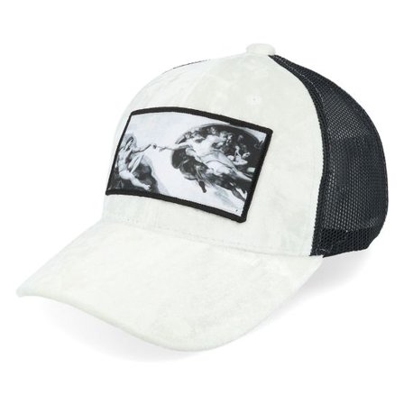 Calza Pennello - Vit trucker Keps - Kids Creation Of Adam Velvet White/Black Trucker @ Hatstore