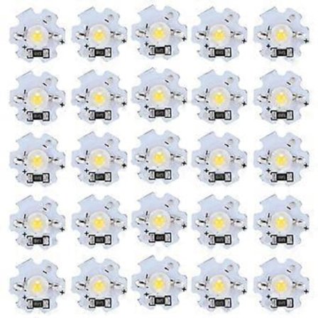 25 stk. 5V LED-chips 200LM 1W Høyeffekt LED-lampeperler for DIY-belysningsarmaturer, naturlig lys 4000-4500K