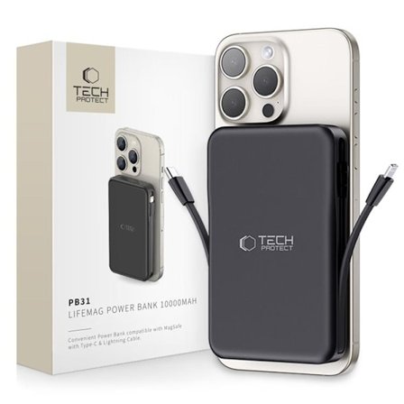 Tech-Protect Magsafe Powerbank 10000mAh PB31 LifeMag - Svart