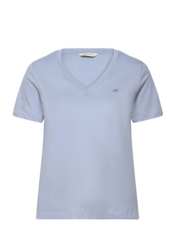 Reg Shield Ss V-Neck T-Shirt Blue GANT