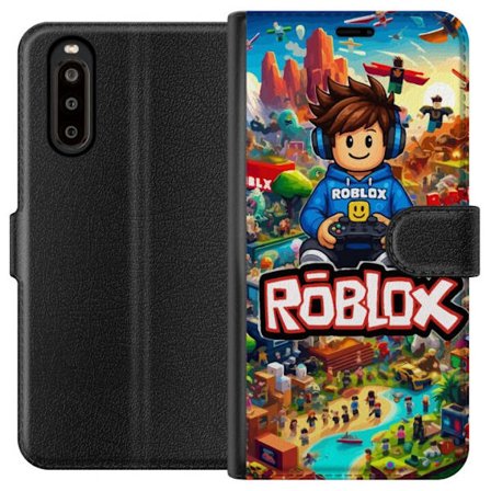 Kompatibelt Lommeboketui til Sony Xperia 10 II Roblox-verden med spillkarakterer og fargerike eventyr fylt med action og flygende kjøretøy