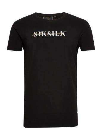 Over D Dual Script Logo Tee Black SIKSILK
