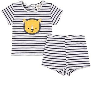 Carrément Beau White Baby Lion T-shirt And Shorts Set 6 Months - Nightwear - 6 months - Navy