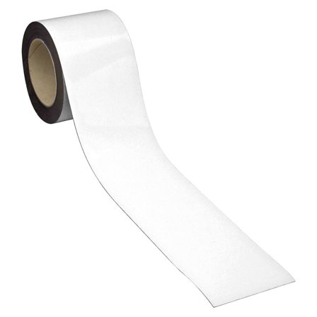 Magnetic easy wipe racking strip, 90 mm x 10 m, white
