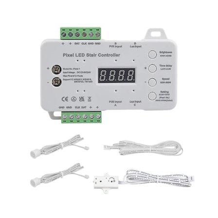Rörelsesensor LED Trapp Pixel Ljus Kontroller RGB LED Kontroller med Dagsljussensor Trappljus [DB]
