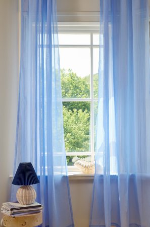 Jotex - Gardin Med Multifunksjonsbånd 2-pakke Lys blå - CAISA - Kjøp Multifunksjonsgardiner hos Jotex