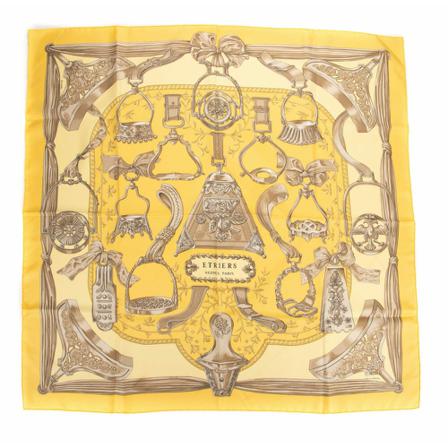 Hermès Vintage, Pre-owned Scarf Geel, Dames, Maat:ONE Size