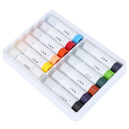 12 stk. Gouache malingpinner - roterende fargestifter for barn - vaskbare - fargerike - kraftig farge