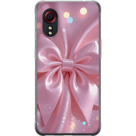 Kompatibelt Mobilskal till Samsung Samsung Galaxy Xcover 5 Rosa sidenrosett - Elegant glittrigt band med ljuseffekter