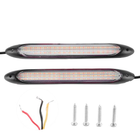 Ett par LED-löparlampa Strip Blinkers Vit Gul Ljusfärg Vattentät23,5 cm / 9,3 tum