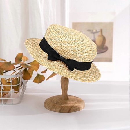 Söt Barn Flickor Halmhatt Rosett Solhatt Barn Stor Brätte Strand Sommar Båt Strand Band Rund Fl