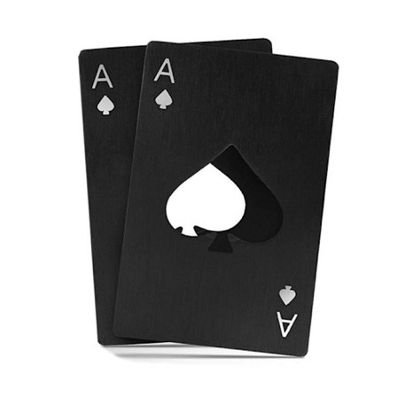 2 stk Ess i spar kredittkortformet flaskeåpner i rustfritt stål