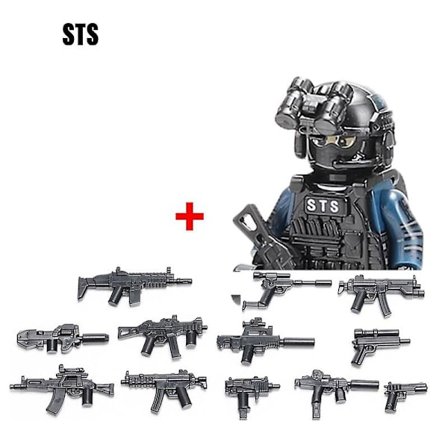 Militära byggklossar Soldatfigurer Gåvor Leksaker Vapen Gevär Special Force SWAT Arméväst Hjälm Explosionssäkra kläder MOC Fingerfärdighetsspel